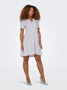 ONLY Regular Fit V-Neck Short dress -Bright White - 15310970