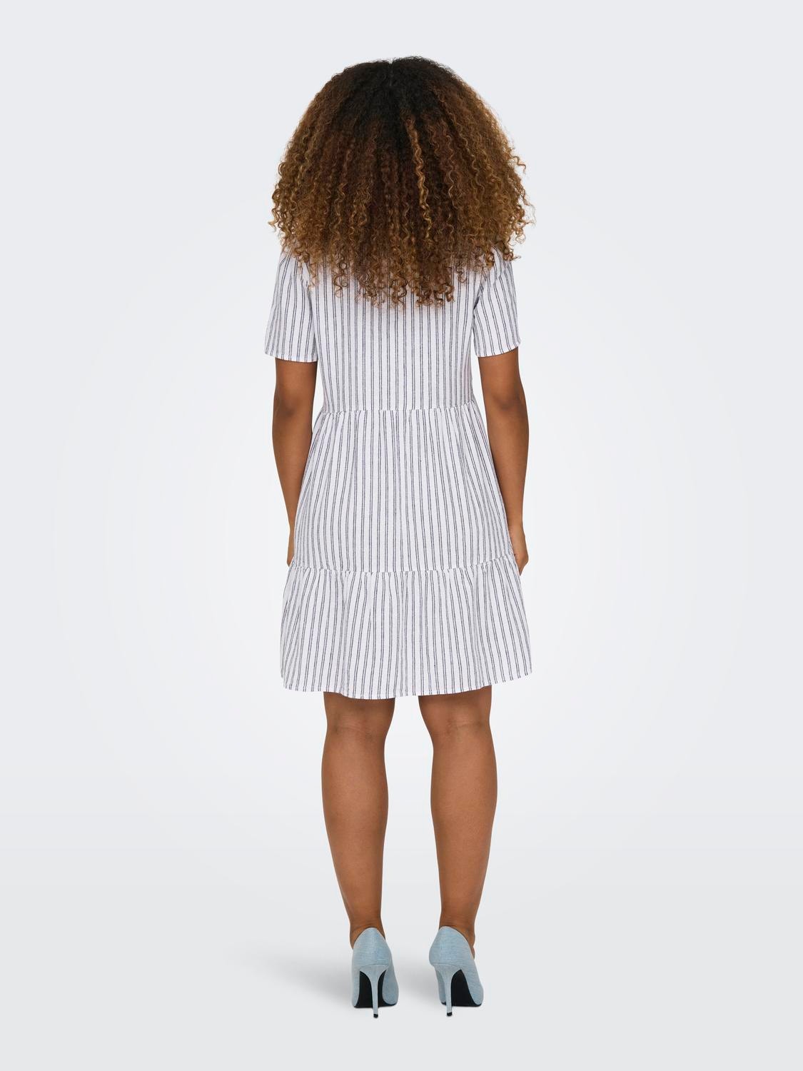 ONLY Vestido corto Corte regular Cuello en V -Bright White - 15310970