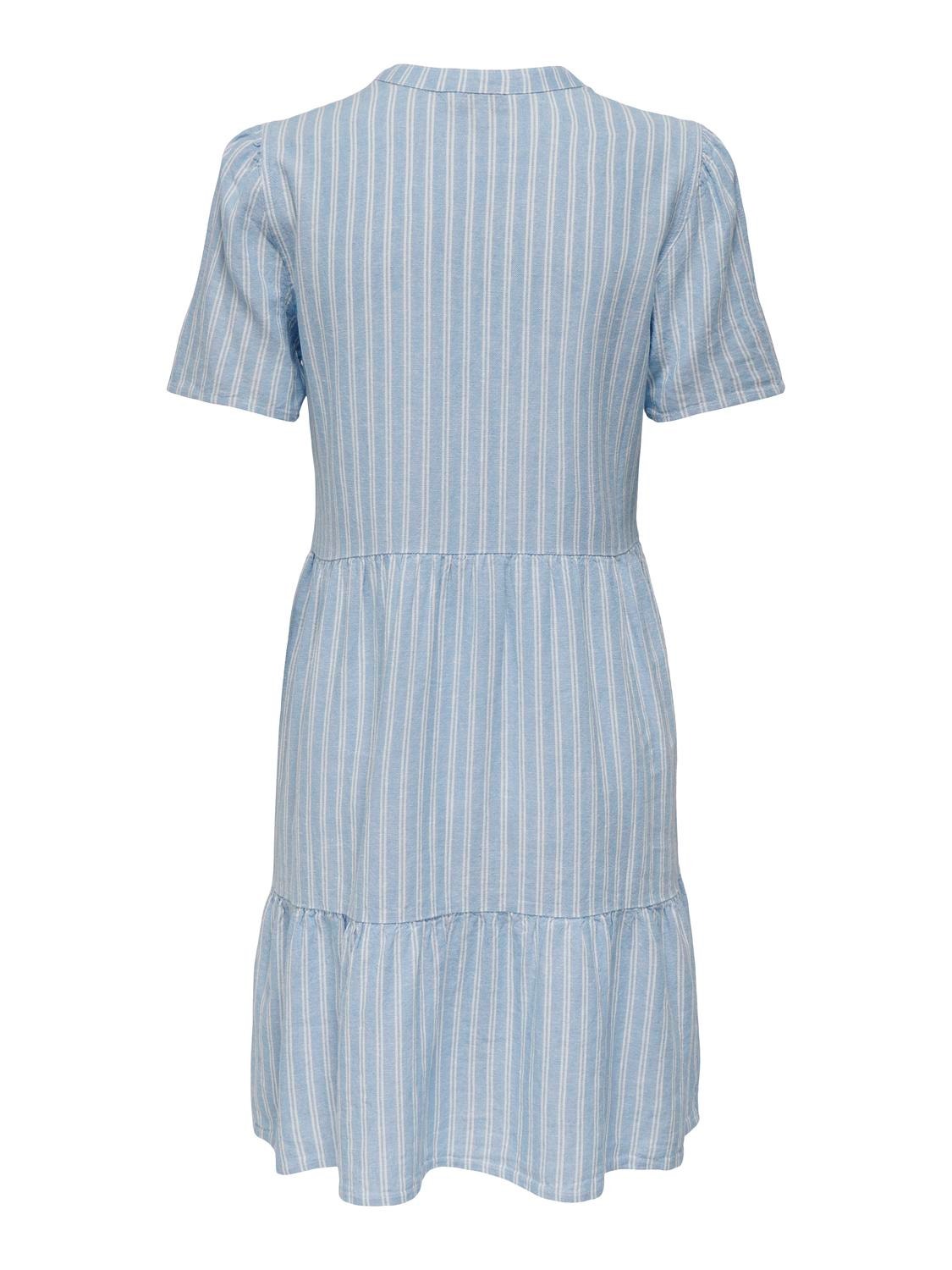 ONLY Regular Fit V-Neck Short dress -Blissful Blue - 15310970