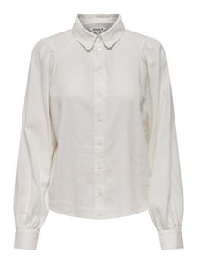 ONLY Loose Fit Button-down collar Puff sleeves Shirt -Cloud Dancer - 15310974