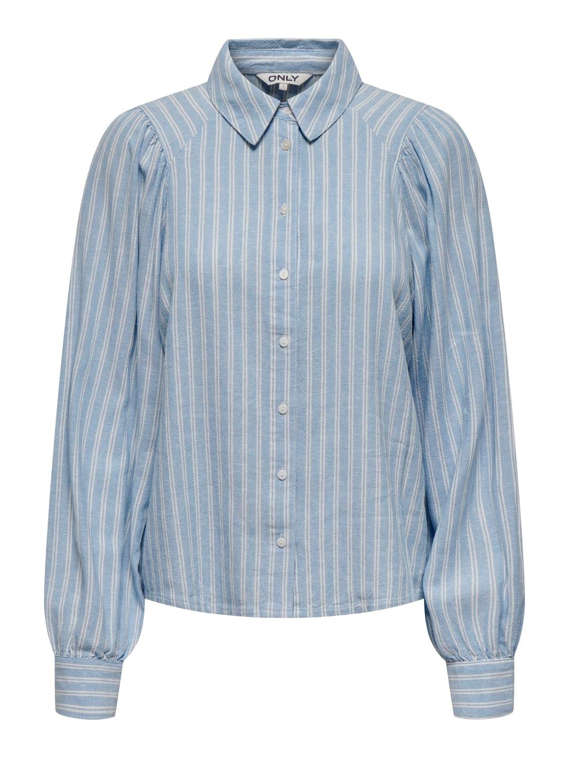 ONLY Long sleeve linen shirt -Blissful Blue - 15310974