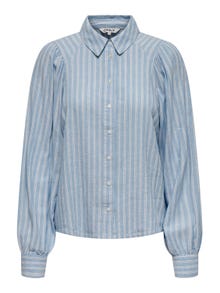 ONLY Loose fit Button down-kraag Pofmouwen Overhemd -Blissful Blue - 15310974