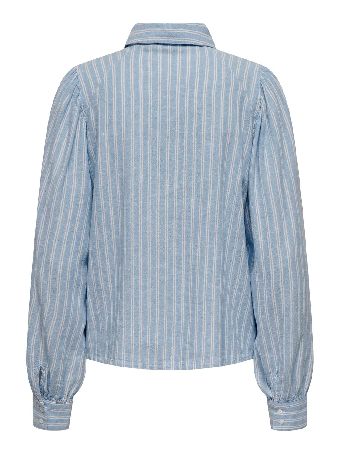 ONLY Loose Fit Button-down collar Puff sleeves Shirt -Blissful Blue - 15310974