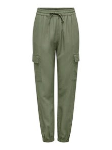 ONLY Cargo Fit Mid waist Fitted hems Trousers -Oil Green - 15310987