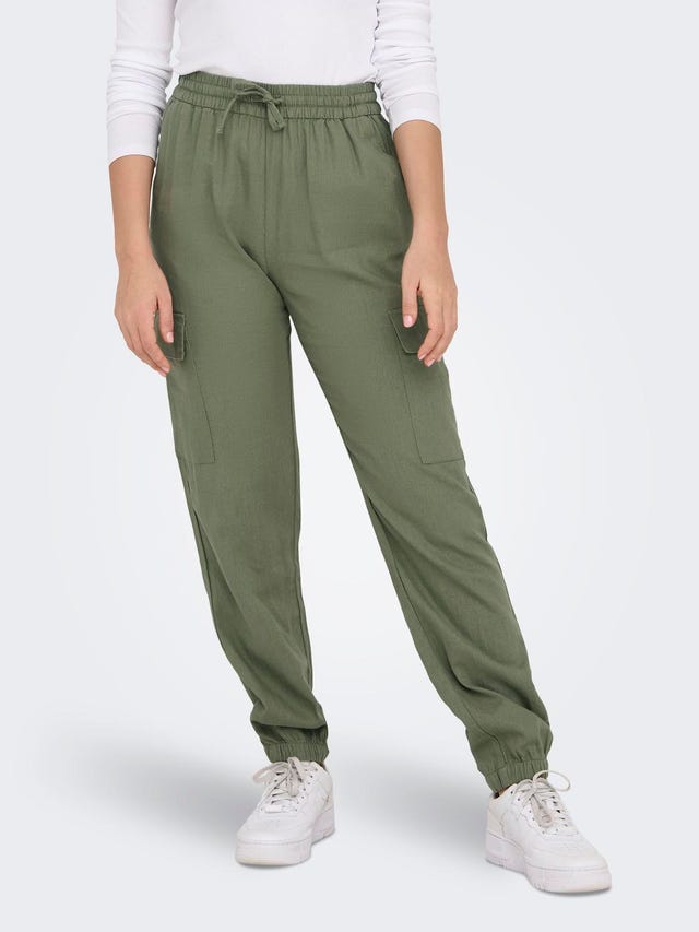 ONLY Cargo Fit Mid waist Fitted hems Trousers - 15310987
