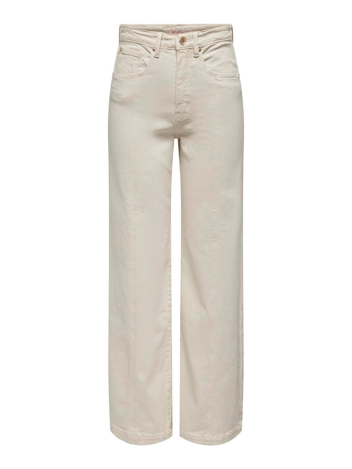 ONLY ONLHope High Waist Wide Jeans -Ecru - 15311003