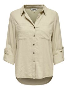 ONLY Loose Fit Button-down collar Sleeves with fold-up Shirt -Oxford Tan - 15311011