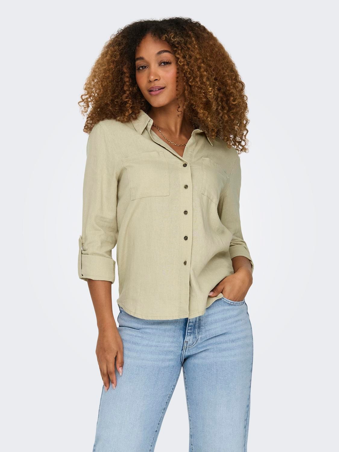 ONLY Shirt with long sleeves -Oxford Tan - 15311011