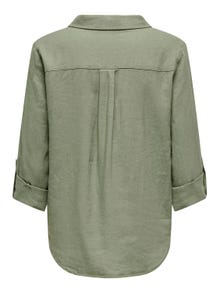 ONLY Locker geschnitten Button-Down Kragen Ärmel mit Umschlag Hemd -Oil Green - 15311011
