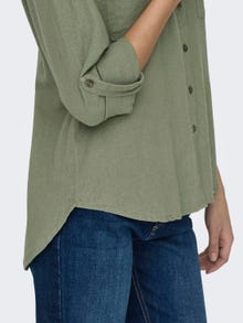 ONLY Loose Fit Button-down collar Sleeves with fold-up Shirt -Oil Green - 15311011