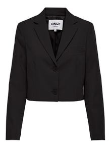 ONLY Blazers Corte cropped Cuello invertido -Black - 15311113