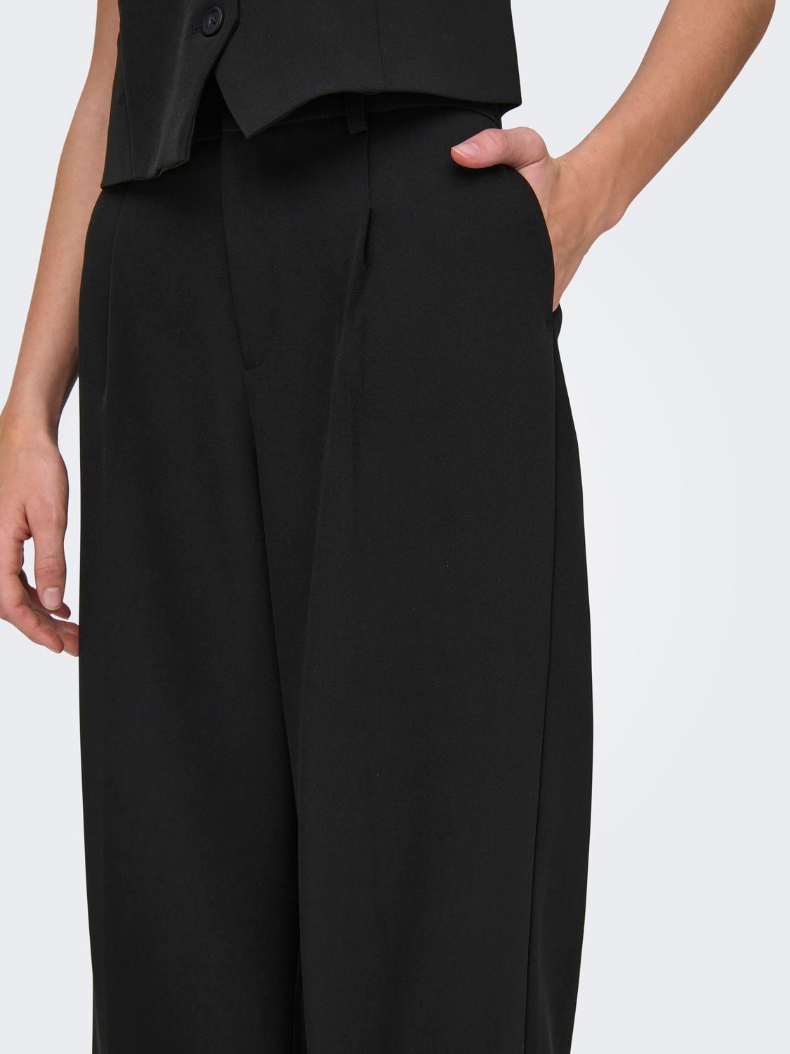 ONLY Wide Leg Fit Trousers -Black - 15311114