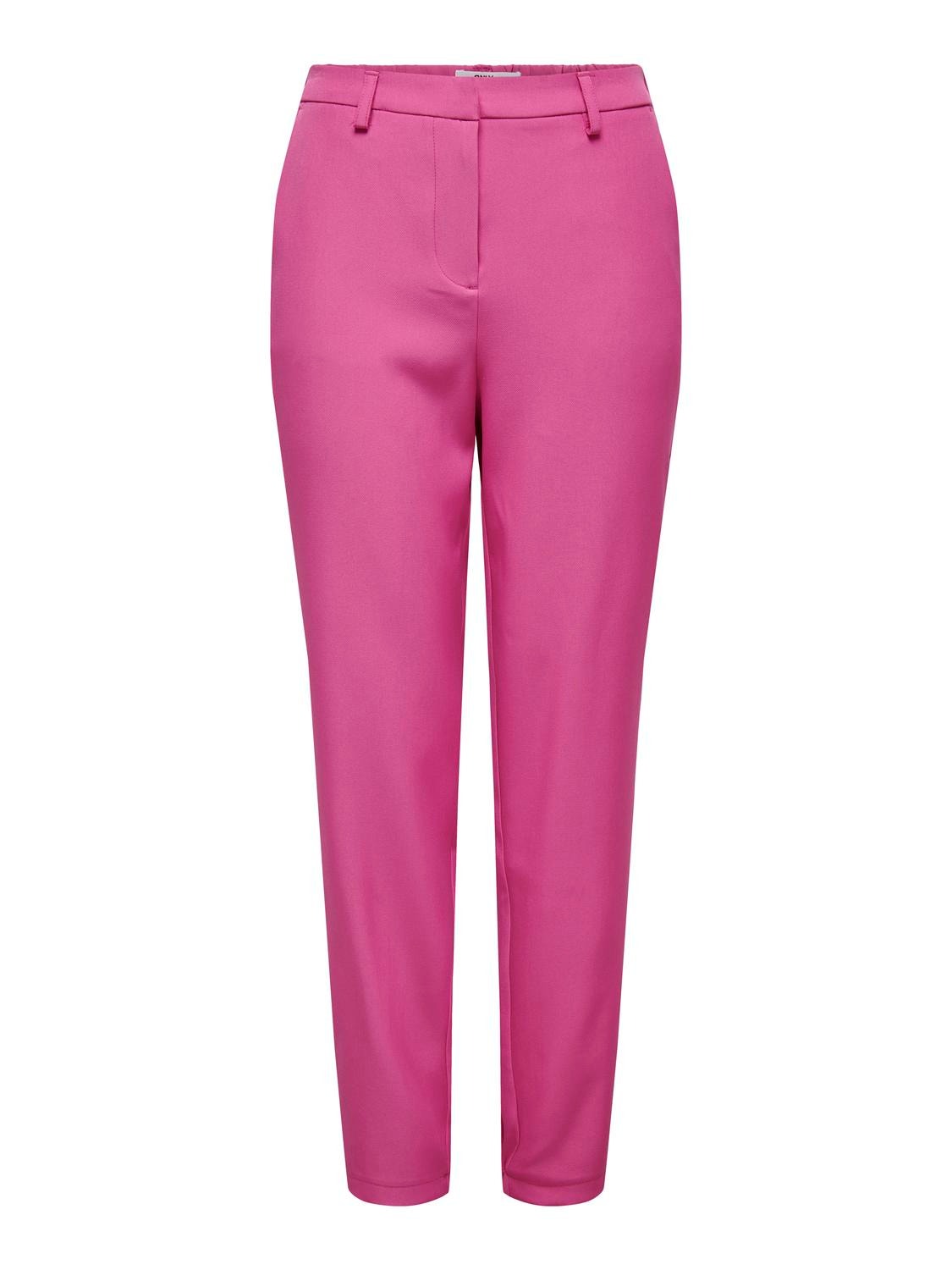 ONLY Trousers with mid waist -Raspberry Rose - 15311117