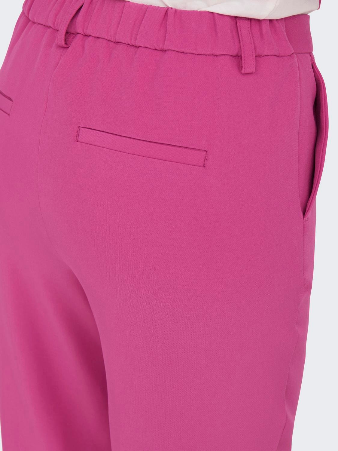 ONLY Trousers with mid waist -Raspberry Rose - 15311117