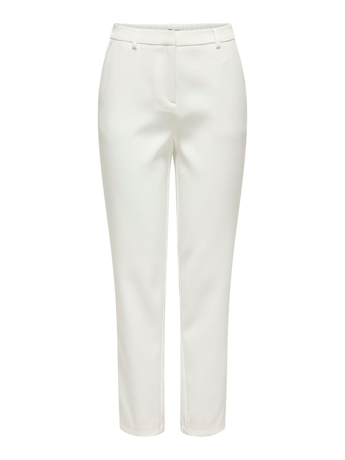 ONLY Trousers with mid waist -Bright White - 15311117