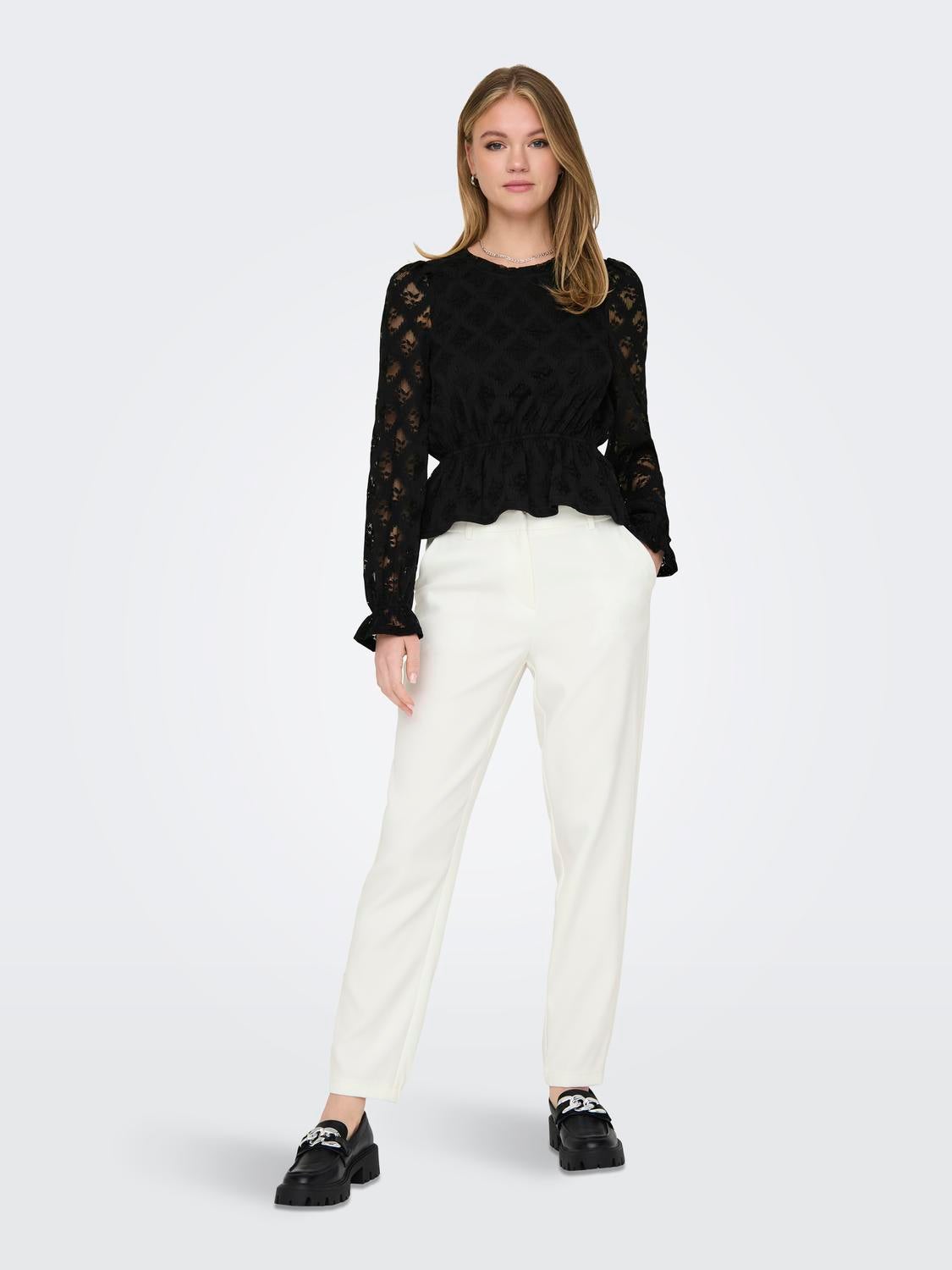 Trousers with mid waist