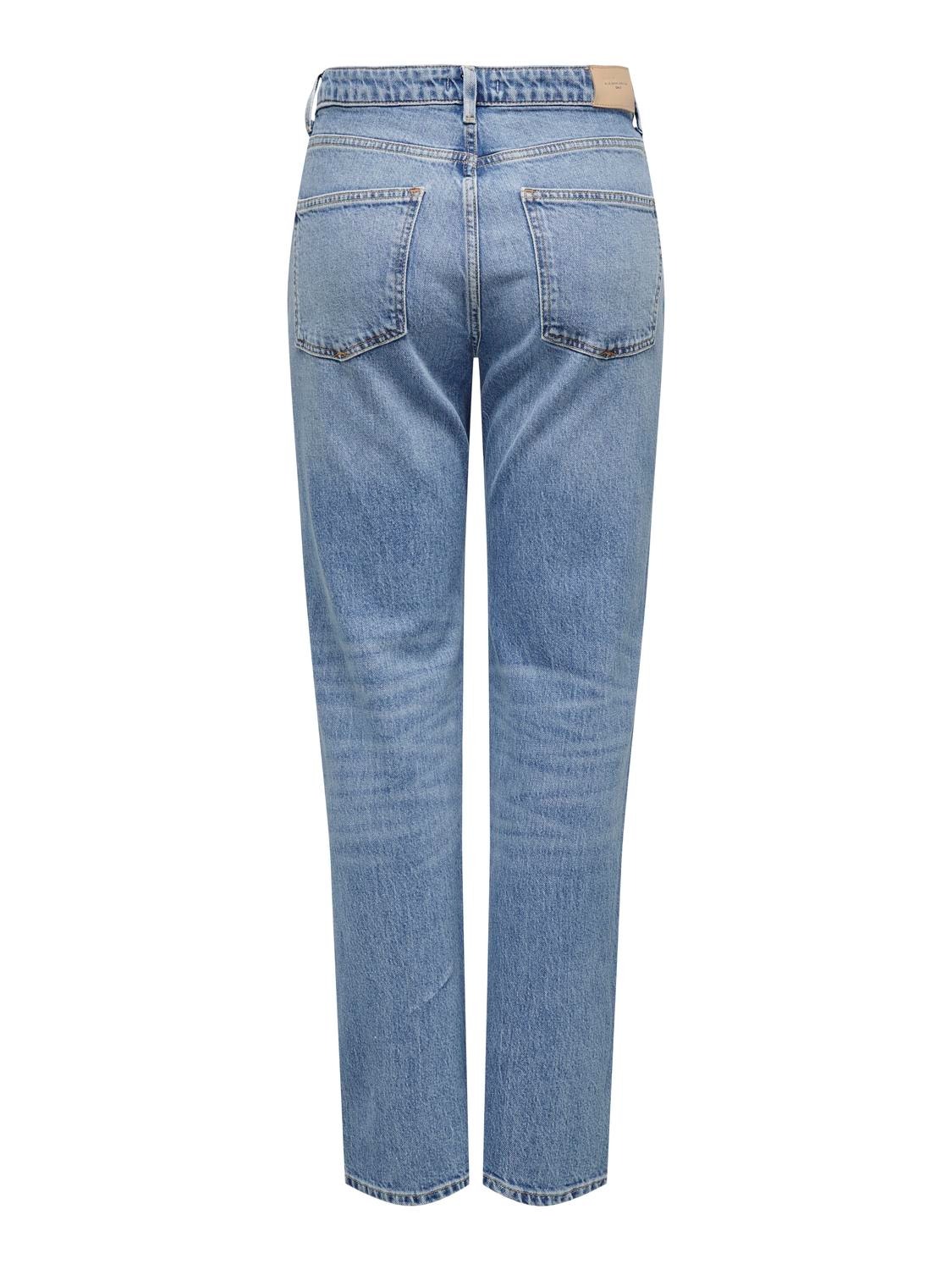 ONLY Slim Fit Hohe Taille Jeans -Light Blue Denim - 15311134