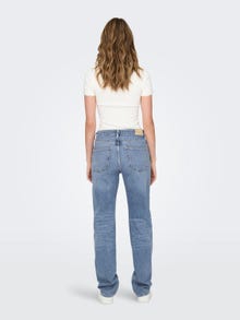 ONLY Slim Fit Høy midje Jeans -Light Blue Denim - 15311134