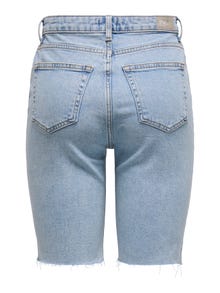 ONLY Shorts Corte straight Cintura alta -Light Blue Denim - 15311259