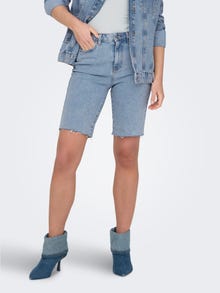 ONLY Shorts Straight Fit Taille haute -Light Blue Denim - 15311259