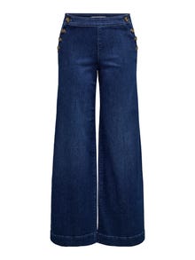 ONLY Vida ben Hög midja Jeans -Dark Medium Blue Denim - 15311273