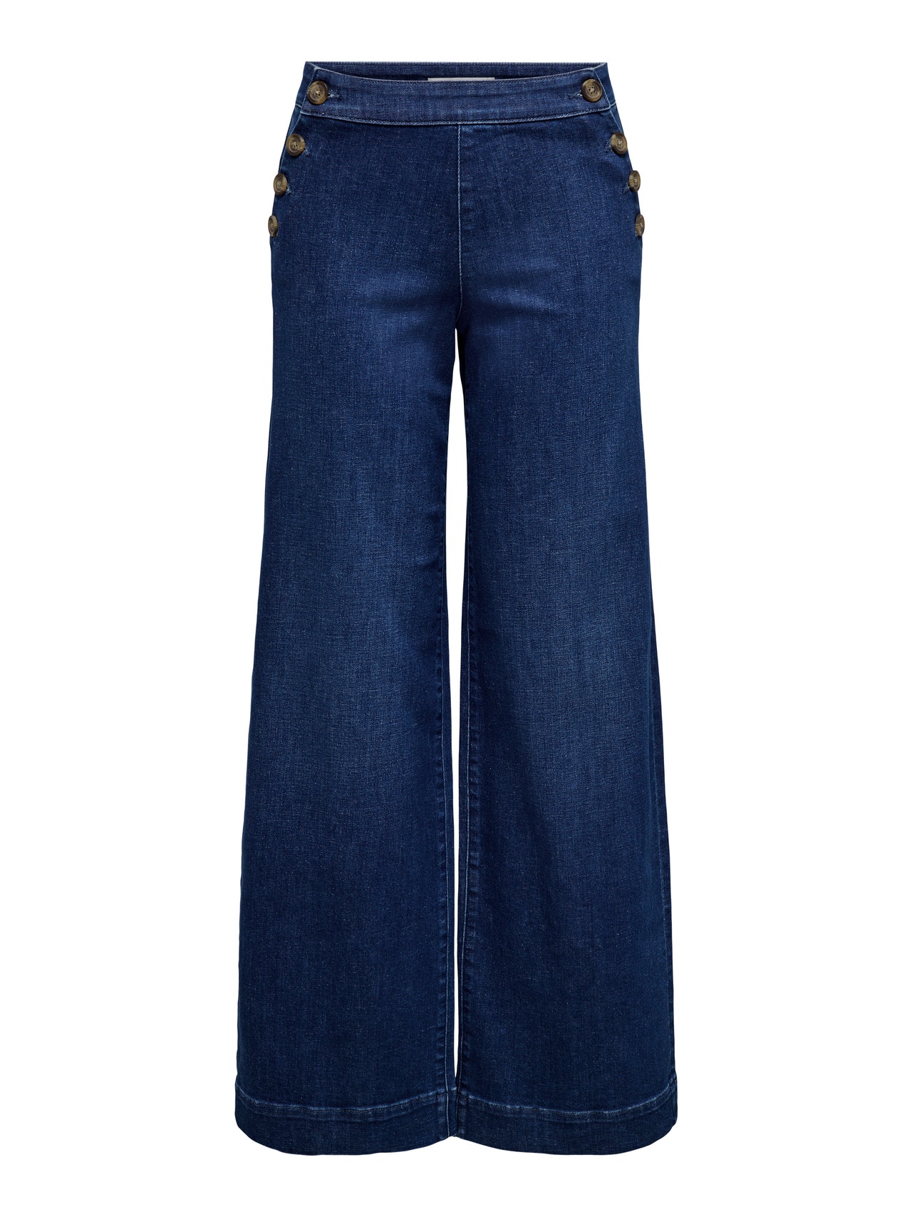 ONLY Wide Leg Fit Høy midje Jeans -Dark Medium Blue Denim - 15311273