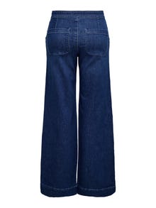 ONLY ONLMADISON HW BUTTON WIDE DNM GEN -Dark Medium Blue Denim - 15311273