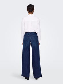 ONLY Weiter Beinschnitt Hohe Taille Jeans -Dark Medium Blue Denim - 15311273