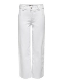 ONLY Krój wide leg Wysoka talia Spodnie -Bright White - 15311283