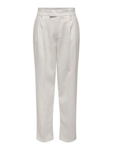 ONLY Trousers with high waist -Cloud Dancer - 15311363