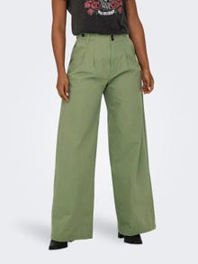 ONLY High waist trousers -Oil Green - 15311375