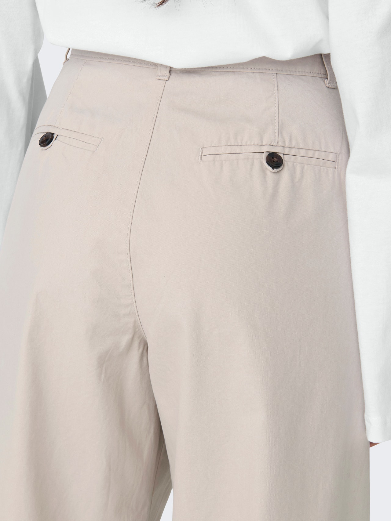 ONLY Pantaloni Cargo Wide Leg Fit Vita alta -Pumice Stone - 15311375