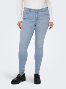ONLY CARPower Mid Waist Skinny Jeans -Light Blue Denim - 15311471