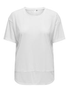 ONLY T-shirts Loose Fit Col rond Épaules tombantes -White - 15311487