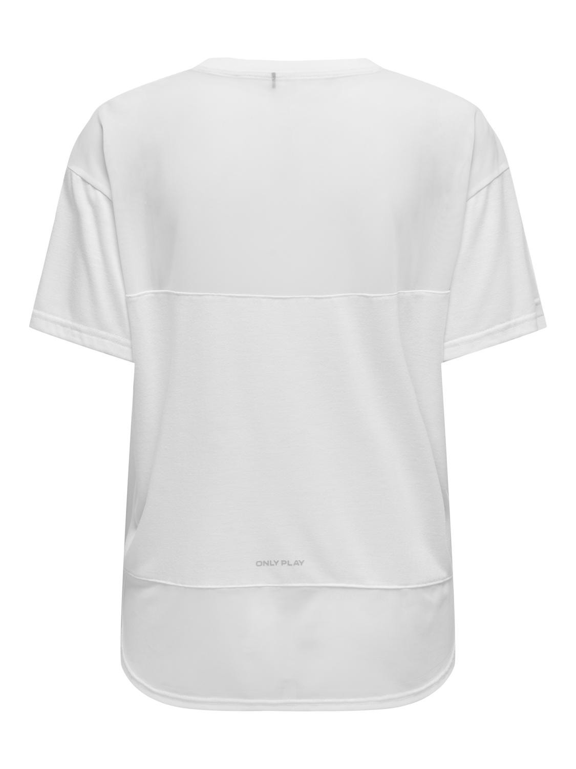 ONLY Locker geschnitten Rundhals Tief angesetzte Schulter T-Shirt -White - 15311487