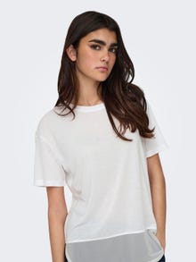 ONLY Loose fit O-hals Verlaagde schoudernaden T-shirts -White - 15311487