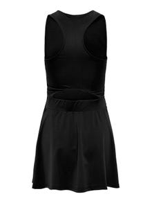 ONLY Vestido corto Corte slim Cuello redondo Espalda deportiva -Black - 15311510
