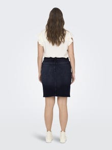 ONLY Medelhög midja Curve Kort kjol -Blue Black Denim - 15311516