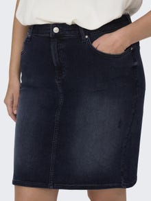 ONLY Jupe courte Taille moyenne Curve -Blue Black Denim - 15311516
