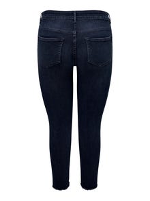 ONLY Skinny Fit Regular waist Raw hems Curve Jeans -Blue Black Denim - 15311521