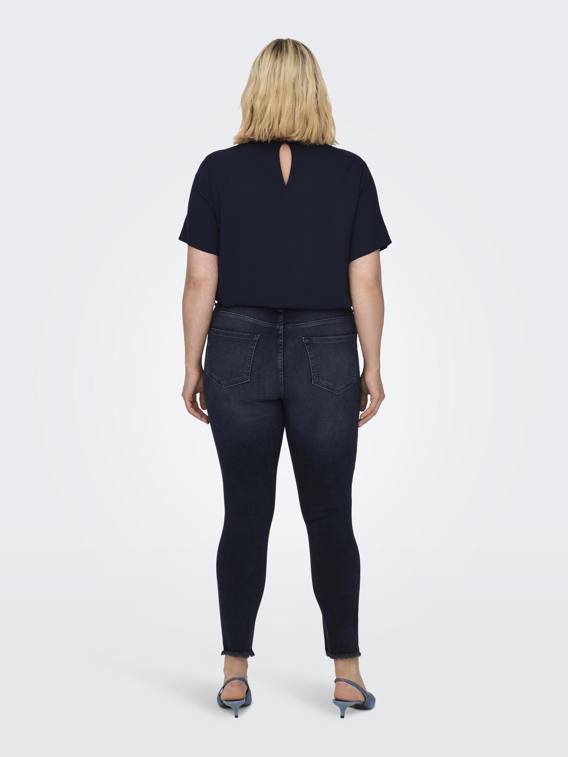 ONLY CARWILLY Reg Ankel Destroyed skinny jeans -Blue Black Denim - 15311521