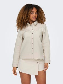 ONLY Standard Fit Shirt collar Buttoned cuffs Shirt -Ecru - 15311571