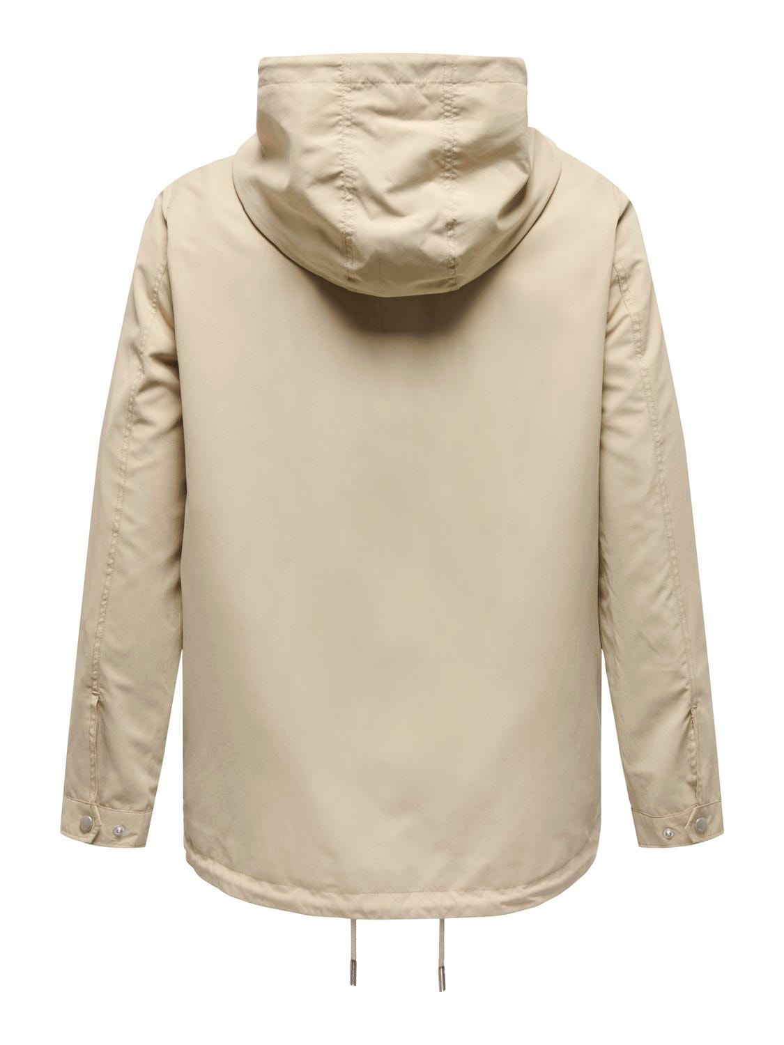 ONLY Hood Curve Jacket -White Pepper - 15311588