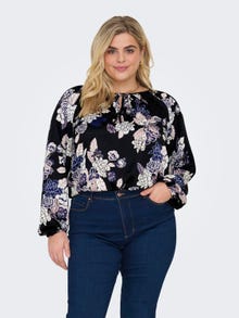 ONLY Curvy o-neck top -Black - 15311641