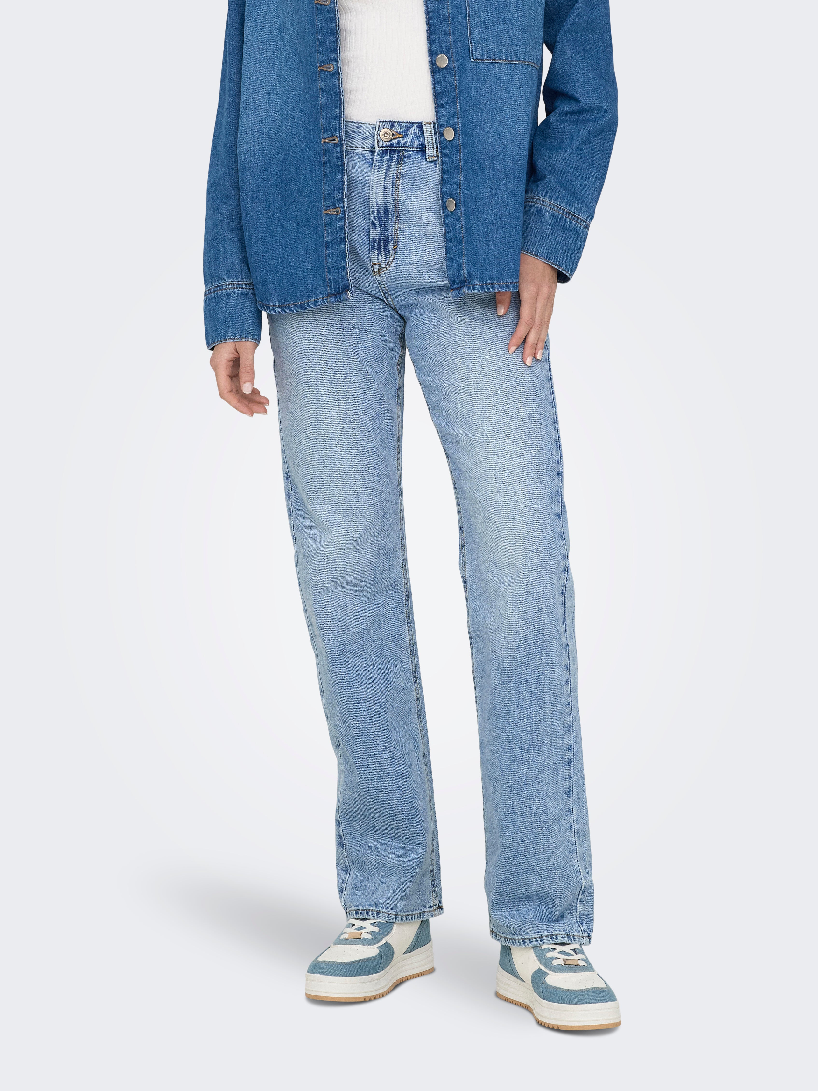 Onlbillie Hohe Taille Gerade Geschnitten Jeans