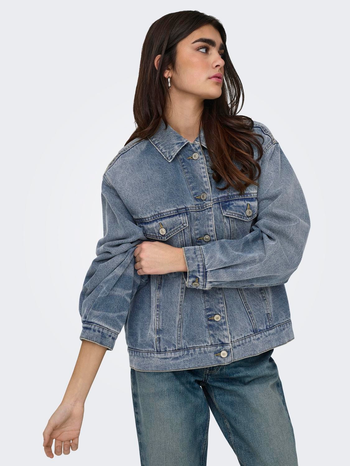 ONLY Oversize Denim jacket -Medium Blue Denim - 15311684