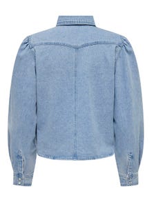 ONLY Chemises Relaxed Fit Col chemise Manches bouffantes -Light Blue Denim - 15311711