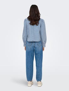 ONLY Relaxed Fit Shirt collar Puff sleeves Shirt -Light Blue Denim - 15311711