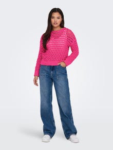 ONLY O-hals Pullover -Raspberry Rose - 15311772