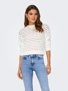 ONLY O-hals Pullover -Bright White - 15311772